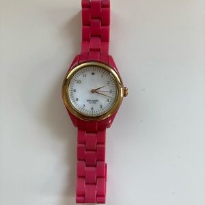 Kate Spade Hot Pink Watch with gold details
